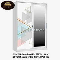 Gambar (READY MAKASSAR) Lemari Pakaian Besi Sliding 2 Pintu Ukuran Standart dan Jumbo - Putih - Pink, Standart dari SHP STOR3 undefined 1 Tokopedia