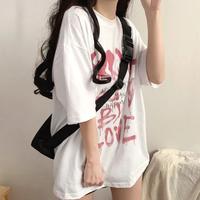 Gambar Kulor. kaos 20s Korean style Pink Graffiti kaos oversize wanita baju bigsize lengan pendek retro Vintage 100% cotton/149 - Hitam, M dari Kulor.id undefined 5 Tokopedia