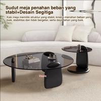 Gambar Meja Minimalis Ruang Tamu Meja Teh Meja Mini/ Caffe Meja Pojok Bunga 130cm Meja Kopi Kombinasi/ Meja Kopi Kaca/ Meja Kopi Aesthetic - hitam+hitam dari PayouO store undefined 1 Tokopedia