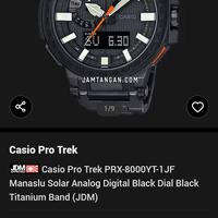 Gambar Casio ProTrek Manaslu PRX-8000YT-1JF Prestige Line Jam Tangan Pria Titanium 52.5mm 10ATM Water Resistance Radio Kontrol Multiband 6 Sensor Altimeter Tekanan Barometris Suhu Stopwatch dari Limited Edition Gallery undefined 4 Tokopedia