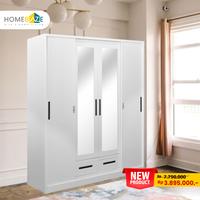 Gambar Homebaze - Lemari  Full Besi dengan Laci Penyimpanan dan Kaca Cermin, Minimalis, Murah dan Kokoh - 2 Sliding Polos dari Homebaze Living undefined 5 Tokopedia