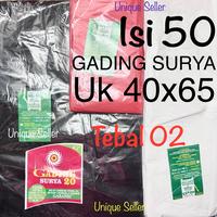Gambar Kantong Kresek Uk 40 / Kantong Plastik Gading Surya 40 x 65 x 02 - Merah (Gading) dari Unique Seller123 undefined 1 Tokopedia