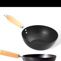 Gambar HOME PRO DEEP Fry Wok Hitam Gagang Kayu Anti Lengket Berkualitas 22 24 26 28cm - 26cm dari Alvinalucky undefined 3 Tokopedia