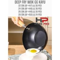 Gambar HOME PRO DEEP Fry Wok Hitam Gagang Kayu Anti Lengket Berkualitas 22 24 26 28cm - 26cm dari Alvinalucky undefined 1 Tokopedia