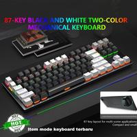 Gambar Leaven K550 Keyboard Mechanical Gaming Hotswap Tkl Rgb Usb - Hitam Putih, Red Switch dari Gesit Gaming undefined 5 Tokopedia