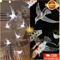 Gambar Lampu Burung Akrilik Burung Plastik isi 10 pcs led dekorasi pelaminan import/lampu gantung hiasan import dari Elsy rostianawati undefined 3 Tokopedia