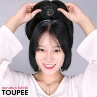 Gambar TOU WIG TOUPEE HUMAN HAIR asli penutup botak penambah volume clip - black dari st0ped official undefined 2 Tokopedia
