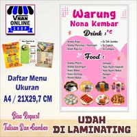 Gambar Cetak Poster Daftar Menu Makanan dan Minuman Bahan Bagus - 1 pcs dari vhan fariz undefined 1 Tokopedia