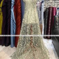 Gambar Bahan Kain Kebaya Brokat Tile Embroidery 2tone Daisy voL.3 Warna Sage Green Harga Setengah meter dari AND RETAILERTEX undefined 3 Tokopedia