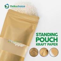 Gambar (PACK) Standing Pouch KRAFT PAPER Plastik Klip Kemasan Kertas Food Grade Snack Makanan DELKOCHOICE - Window Premium, 12x20 dari RUSFET Official Store undefined 3 Tokopedia