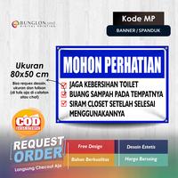 Gambar SPANDUK BANNER MOHON PERHATIAN JAGALAH KEBERSIHAN TOILET KODE MP MERAH - 60x40 dari Bunglon Onlineshop undefined 5 Tokopedia