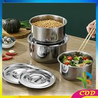 Gambar [COD] RB C1232 Stock Pot 5IN1 Panci Set Stainless Steel dengan Tutup Serbaguna / Rantang Susun Mangkok Sup Bowl Makanan Sayuran Panci Sup Multifungsi - SILVER - 5IN1 dari RB TOYS AND TECHNOLOGY undefined 5 Tokopedia