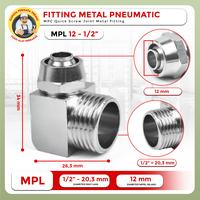 Gambar Fitting Pneumatic Metal Elbow L Selang 6mm drat 1/8 MPL - MPL 8-M5 dari CAHAYA PERMATA PERMAI undefined 2 Tokopedia