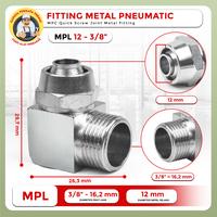 Gambar Fitting Pneumatic Metal Elbow L Selang 6mm drat 1/8 MPL - MPL 8-M5 dari CAHAYA PERMATA PERMAI undefined 3 Tokopedia