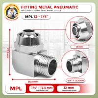 Gambar Fitting Pneumatic Metal Elbow L Selang 6mm drat 1/8 MPL - MPL 8-M5 dari CAHAYA PERMATA PERMAI undefined 4 Tokopedia