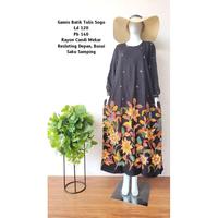 Gambar BINTARI Gamis Batik Tulis Sogo Premium Hitam Ld 120 Pb 140 Rayon Candi Mekar Super Jumbo Busui Saku Samping Terbaru Terkini Homedress Wudhu Friendly Tangan Karet Unik Daster Adem Tebal Daily Dress Tradisional Pekalongan dari Wulu Batik undefined 5 Tokopedia