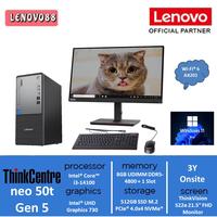 Gambar PC Lenovo ThinkCentre neo 50t Gen 5 0H00 ||Intel Core i3-14100 8GB 512GB SSD Windows 11 Pro 3Y Onsite + LCD Monitor 21.5 dari Lenovo88 undefined 1 Tokopedia