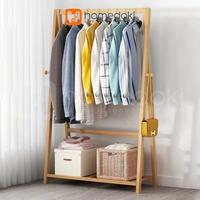 Gambar Homedoki Stand Hanger / Rak Pakaian Kayu / Gantungan Baju Gantung / Triangle Stand Hanger - 1L-70*35*135CM dari Homedoki Office Furniture undefined 2 Tokopedia