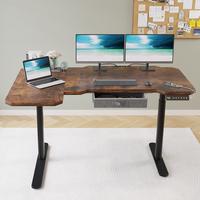 Gambar Mxtark 59 inches Electric Standing Desk Dual motors 150cm  Adjustable Table L shape - Brown dari Mxtarkdesk undefined 2 Tokopedia