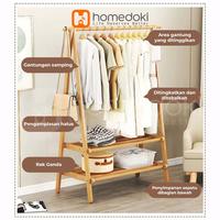 Gambar Homedoki Stand Hanger / Rak Pakaian Kayu / Gantungan Baju Gantung / Triangle Stand Hanger - 1L-70*35*135CM dari Homedoki Office Furniture undefined 4 Tokopedia