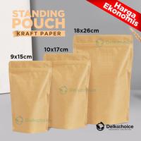 Gambar (PACK) Standing Pouch Kraft Paper Plastik Klip kemasan Kertas Food Grade Snack Makanan Delkochoice - Window Premium, 12x20cm dari kilat packing undefined 5 Tokopedia