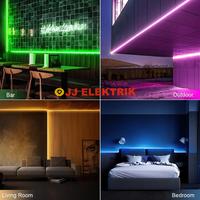 Gambar Siap Pakai Tinggal Colok! Lampu LED Strip COB 220V Dotless Super Terang Tahan Lama 5/10/15/20/25/30/35/40/45/50 Meter Cahaya Merata, Mudah Dipasang, Fleksibel, Tanpa Trafo, Cocok untuk Plafon, Dapur, Ruang Tamu, Dekorasi - Biru, 50 Meter dari JJELEKTRIK undefined 2 Tokopedia
