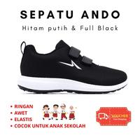 Gambar Sepatu Sekolah Anak Laki Laki Perempuan ANDO TK SD Sporty - Hitam Putih, 33 dari AND36 undefined 1 Tokopedia