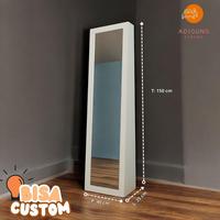 Gambar Cermin Standing Mirror  Makeup &  Rak Hijab - Standing Mirror Full Body Dengan Lampu LEDMIRA A1pink - Makeup, Pakai Lampu dari Adigung Living undefined 3 Tokopedia