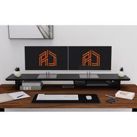 Gambar Desk Shelf - Stand Monitor desk setup pc gaming work uk 120 cm minimalis Audson Design - Solid Black, 1 tray dari Audson Design undefined 1 Tokopedia