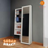 Gambar Cermin Standing Mirror  Makeup &  Rak Hijab - Standing Mirror Full Body Dengan Lampu LEDMIRA A1pink - Makeup, Pakai Lampu dari Adigung Living undefined 1 Tokopedia