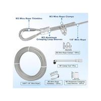 Gambar Murah Tootaci 18 Stainless Steel Cable 100Ft Wire Rope 77 Strands Aircraft Cable With Loops Sleeves Cable Clamps Thimbles 304 Stainless Steel Wire Kit Lights Hanging Cable Railing Curtain Wire dari Lets Gone undefined 2 Tokopedia