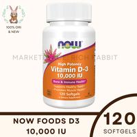 Gambar NOW Foods Food Vitamin D-3 D3 10,000 IU 10000IU 10000 120 Softgels Vitamin D Tulang dari Rich Rabbit Indonesia undefined 1 Tokopedia