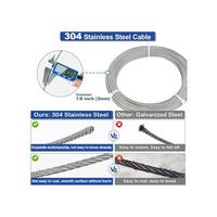 Gambar Murah Tootaci 18 Stainless Steel Cable 100Ft Wire Rope 77 Strands Aircraft Cable With Loops Sleeves Cable Clamps Thimbles 304 Stainless Steel Wire Kit Lights Hanging Cable Railing Curtain Wire dari Lets Gone undefined 5 Tokopedia