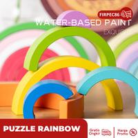 Gambar mainan edukasi puzzle kayu rainbow/mainan pelangi mengenal warna - MA32-E dari FIRPEC86 undefined 5 Tokopedia