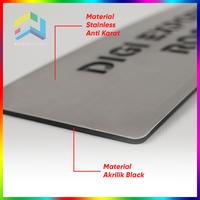Gambar Custom Sign Nama Ruangan | Sign Board Stainless Steel Mewah Modern - SIlver + Hitam, 8 x 32 dari AcrylicWorks undefined 5 Tokopedia