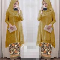Gambar New Setelan Kebaya Tunik Brukat Modern Muslim Syar'i Rok Batik Panjang dari angger amanah undefined 5 Tokopedia