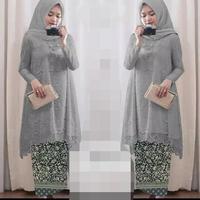 Gambar New Setelan Kebaya Tunik Brukat Modern Muslim Syar'i Rok Batik Panjang dari angger amanah undefined 1 Tokopedia