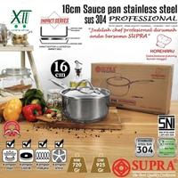 Gambar SUPRA PROFESSiONAL Stainless SUS 304 Sauce Pan Ø16 Cm Panci Susu + Tutup Full Stainless dari Xll Yoss undefined 2 Tokopedia