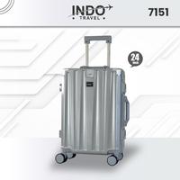 Gambar NEW INDOTRAVEL Koper aluminium koper kabin pesawat 7kg Bagasi TSA LOCK Travelling koper Tahan 4 Roda Rotation - Silver, 24 inch dari JembongSTORE undefined 1 Tokopedia