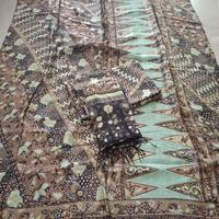 Gambar kain batik sarimbit keluarga bahan sutra asli trusmi cirebon dari Batik Elliza undefined 4 Tokopedia