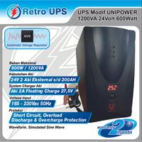 Gambar UPS Modif UNIPOWER 1200VA 24Volt 600Watt Modifikasi Aki External - Japit Aki dari Retro UPS undefined 1 Tokopedia