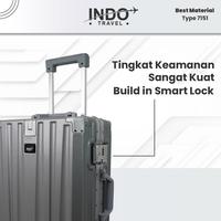 Gambar NEW INDOTRAVEL Koper aluminium koper kabin pesawat 7kg Bagasi TSA LOCK Travelling koper Tahan 4 Roda Rotation - Silver, 24 inch dari JembongSTORE undefined 4 Tokopedia