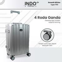 Gambar NEW INDOTRAVEL Koper aluminium koper kabin pesawat 7kg Bagasi TSA LOCK Travelling koper Tahan 4 Roda Rotation - Silver, 24 inch dari JembongSTORE undefined 3 Tokopedia
