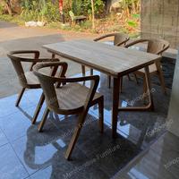 Gambar Satu Set Meja Makan Kaki V Model Retro Scandinavian - Kursi Cafe Resto - Non Finishing dari Merchandise Furniture undefined 2 Tokopedia