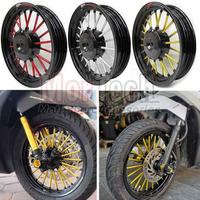Gambar TOP Velg Pelek Motor Model Dokar Andong Motor matic Ring 14 Honda Vario 110 / Techno 110 / Beat Karbu / Beat fi / Scoopy Fi ESP / Spacy / Genio - Hitam Chrome dari Jaya Motor Parts. undefined 1 Tokopedia
