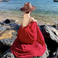 Gambar Dress Merah red Beachwear baju Pantai Wanita wanita premium Fashion Import Murah Bali Maxi D0490 - S dari HLbeachwear Bali undefined 5 Tokopedia