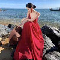 Gambar Dress Merah red Beachwear baju Pantai Wanita wanita premium Fashion Import Murah Bali Maxi D0490 - S dari HLbeachwear Bali undefined 4 Tokopedia