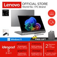 Gambar Lenovo Ideapad Slim 5 2in1 14Q8X9 OLED | Snapdragon X Plus X1P-42-100 16GB 512GB W11+OHS dari Lenovo Authorized Yogyakarta undefined 1 Tokopedia