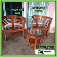 Gambar Set Kursi Meja Teras Cantik Minimalis Kayu Jati Kursi Teras Set dari SIRAJMEUBLE undefined 3 Tokopedia