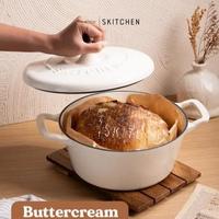 Gambar [READY STOK] SKITCHEN AURORA DUTCH OVEN 24CM ENAMELED CAST IRON PANCI ENAMEL BESI COR SAUCE POT CASSEROLE - Putih dari derstoreee undefined 5 Tokopedia